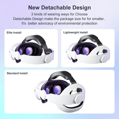 Upgraded Head Strap for Meta Oculus Quest 3, Pressure-Free Elite Strap Accessories Replacement, Adjustable Headband Soft Cushion VR Headset Enhanced Comfort & Balanced Fit for Longer Immersion