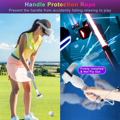 2 in 1 Long Arms & Handle Attachments Compatible with Oculus Quest 2 Hand Controllers, VR Gorilla Tag Long Arms/Stick Extension Grips for Meta Quest 2 Accessories for Beat Saber Golf Club Game